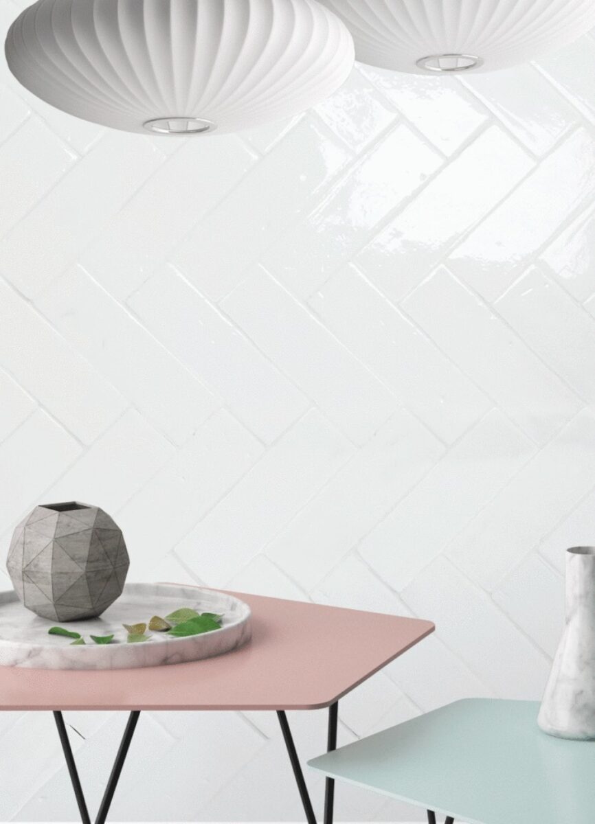 Nanda Tiles LAUREL CLAY PRIMA WHITE BLINK.