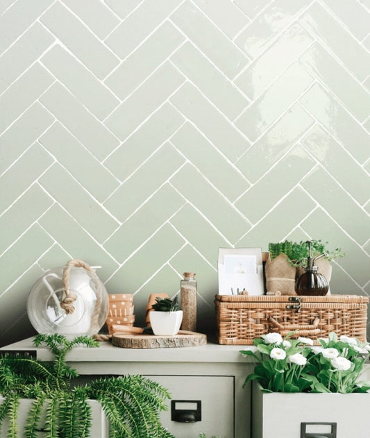 Nanda Tiles LAUREL CLAY SENECA GREEN BLINK.