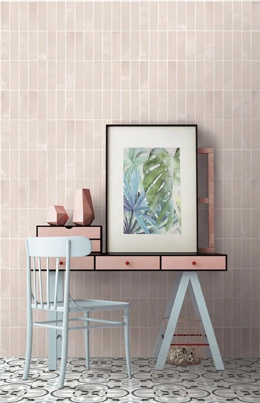 Nanda Tiles LAUREL CLAY SOFT PINK BLINK.